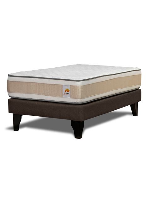 Cama Europea Premium 1 Plaza Chocolate-0