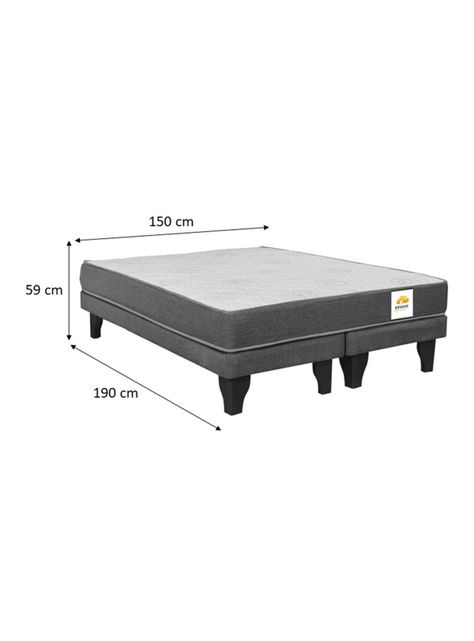 Cama Europea Silver 2 Plazas Base Dividida Beige-1