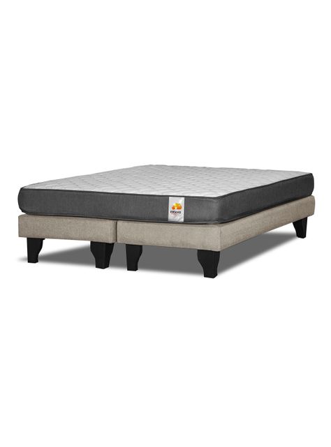 Cama Europea Silver 2 Plazas Base Dividida Beige-0