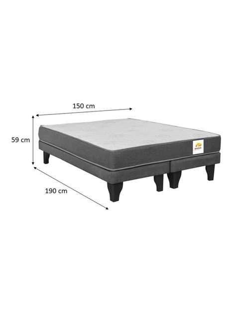 Cama Europea Silver 2 Plazas Base Dividida Chocolate-1