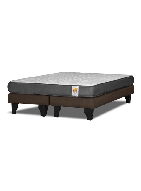 Cama Europea Silver 2 Plazas Base Dividida Chocolate-0