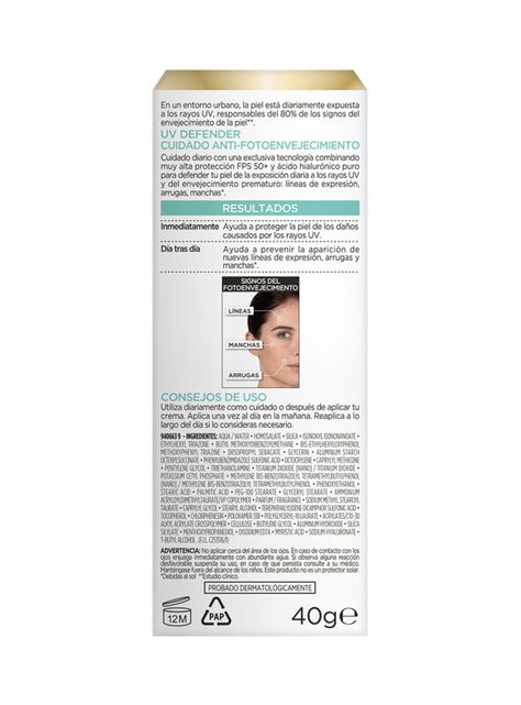 Crema Dermo Expertise L'Oréal Paris Diaria UV Defender FPS 50 Anti Brillo-3