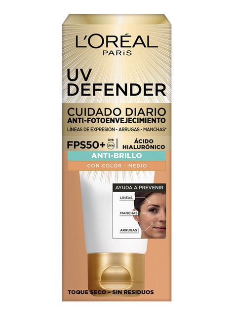 Crema Dermo Expertise L'Oréal Paris Diaria UV Defender FPS 50 Anti Brillo Medio-2