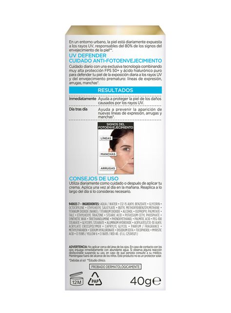 Crema Dermo Expertise L'Oréal Paris Diaria UV Defender FPS 50 Hidratación Intensa-3