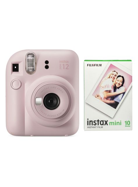 Cámara Instantánea Instax Mini 12 Rosado + 10 Películas-0