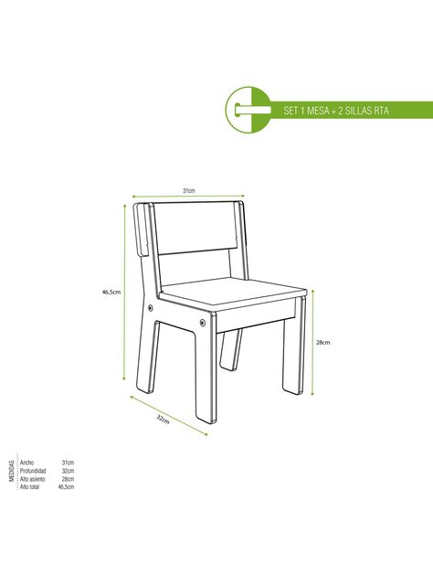 Set Mesa + Sillas Infantiles Escolar-1