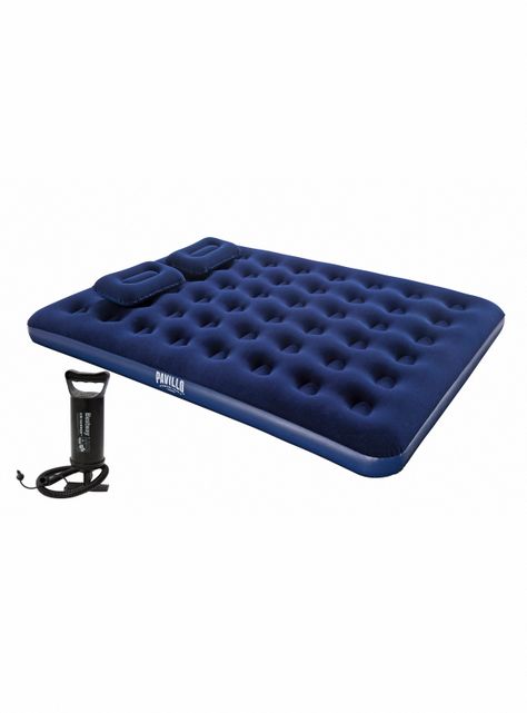 Colchón Inflable Queen con Bomba Manual Azul-4