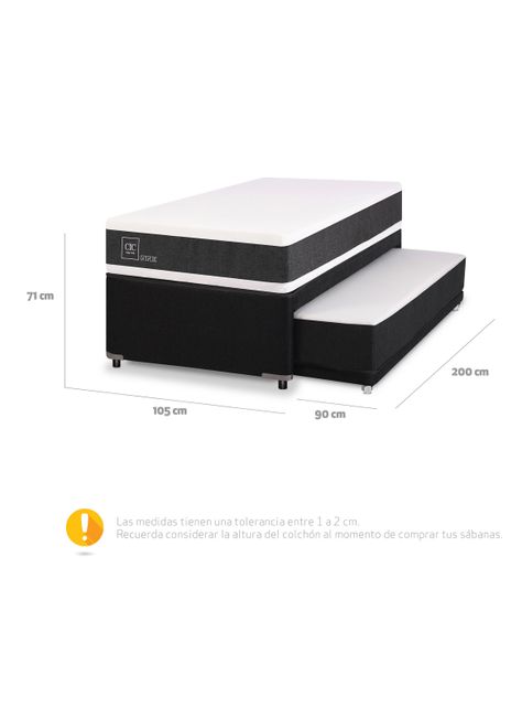 Diván Cama New Ortopedic Black 1.5 Plazas-1