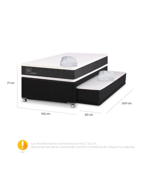 Diván Cama New Ortopedic Black + Cubre Colchón-1
