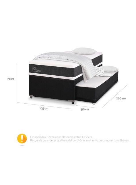Diván Cama New Ortopedic Black + Set Textil-1