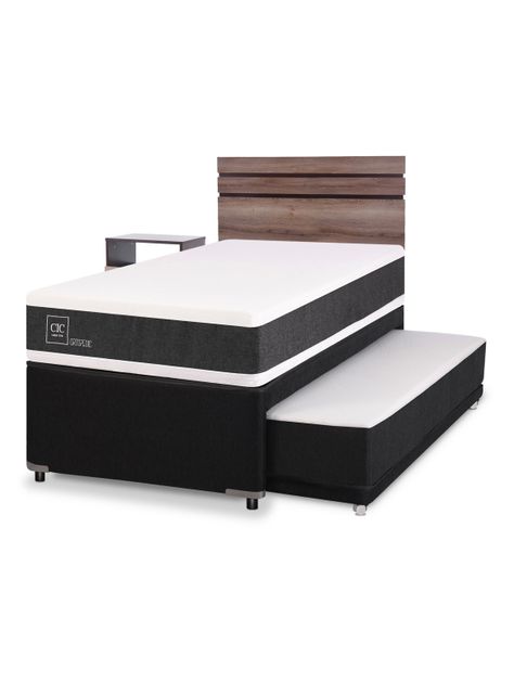 Diván Cama New Ortopedic Black + Set Muebles Ares-0