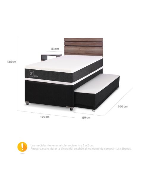 Diván Cama New Ortopedic Black + Set Muebles Ares-1