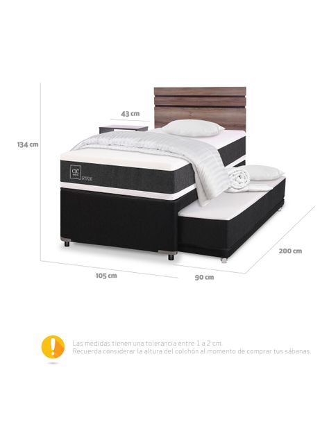 Diván New Ortopedic Black + Set Muebles Ares + Set Textil-1