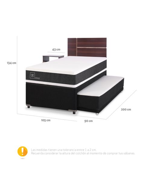 Diván Cama New Ortopedic Black + Set Muebles Enio-2