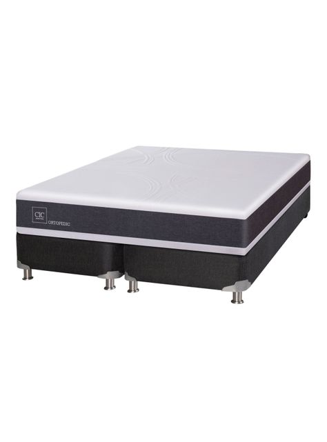 Box Spring New Ortopedic B5 Black 2 Plazas Base Dividida-0