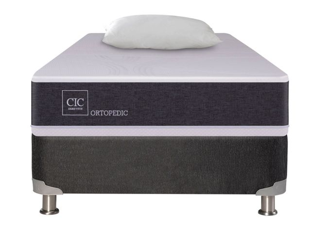 Box Spring New Ortopedic Black 1.5 Plazas + Almohada-1