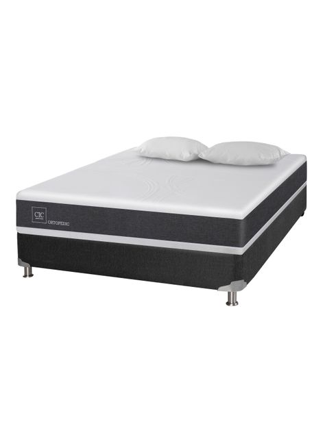 Box Spring Ortopedic Base 5 Black 2 Plazas Base Normal + Almohadas-0