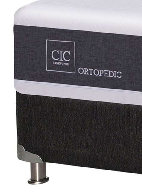 Box Spring Ortopedic Base 5 Black 2 Plazas Base Normal + Almohadas-2
