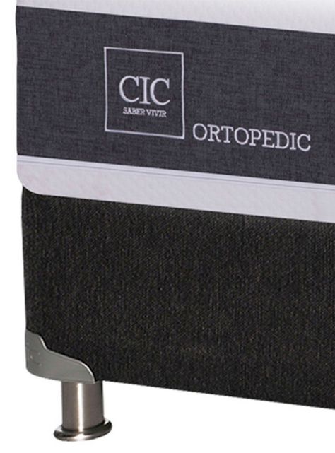 Box Spring New Ortopedic Black 2 Plazas Base Normal + Set Muebles Enio-2