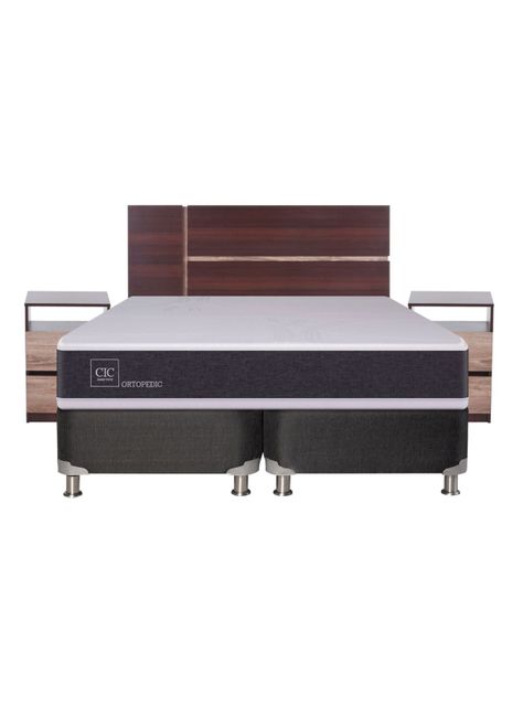 Box Spring Ortopedic B5 Zonas 2 Plazas Base Dividida + Set Muebles Enio-1