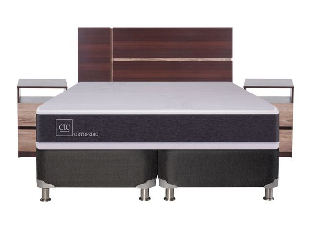 Box Spring New Ortopedic B5 Black King + Set Muebles Enio-1