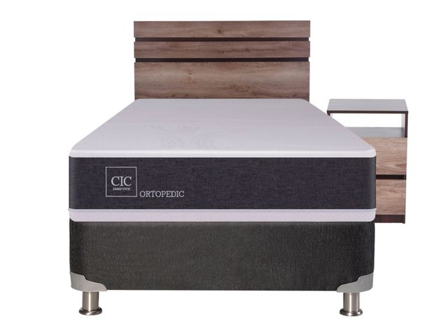 Box Spring New Ortopedic Black 1.5 Plazas + Set Muebles Ares-1
