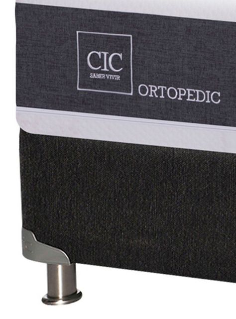 Box Spring New Ortopedic Black 2 Plazas Base Normal + Set Muebles Ares-2