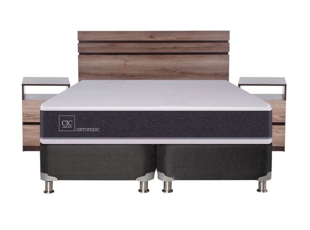Box Spring New Ortopedic B5 Black King + Set Muebles Ares-1
