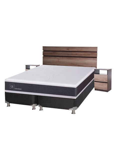 Box Spring New Ortopedic B5 Black King + Set Muebles Ares-0