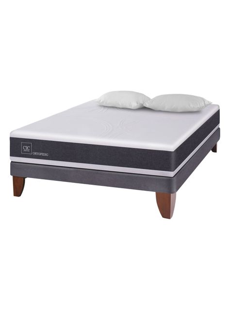 Cama Europea New Ortopedic 2 Plazas Base Normal + Almohadas-0