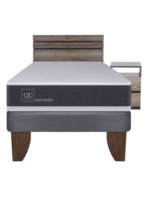 Cama Europea New Ortopedic 1.5 Plazas + Set Muebles Ares-1
