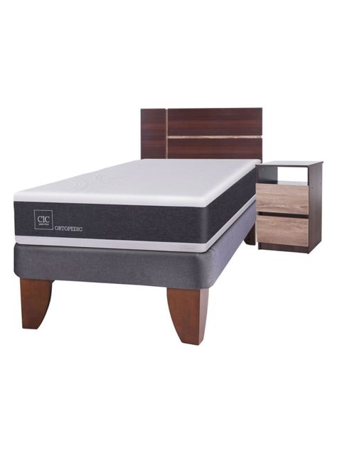 Cama Europea New Ortopedic 1.5 Plazas + Set Muebles Enio-0