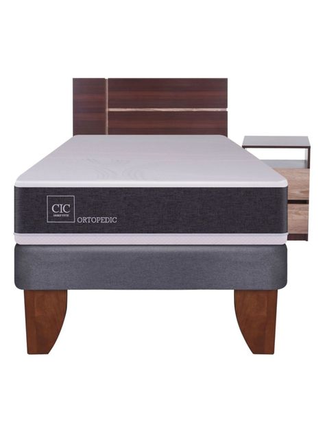 Cama Europea New Ortopedic 1.5 Plazas + Set Muebles Enio-1
