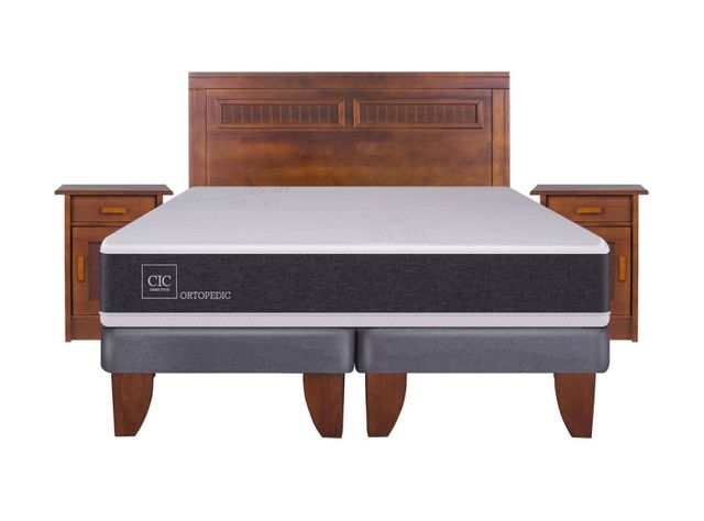 Cama Europea New Ortopedic King + Set Muebles Milán-1