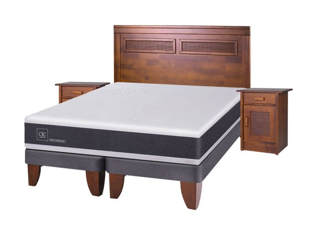 Cama Europea New Ortopedic King + Set Muebles Milán-0