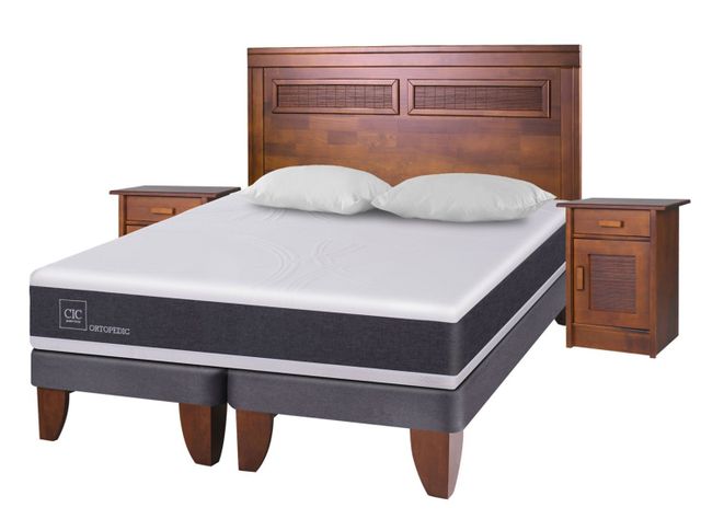 Cama Europea New Ortopedic King + Set Muebles Milán + Almohadas-0