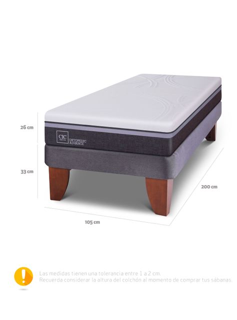 Cama Europea Ortopedic Advance 1.5 Plazas-1