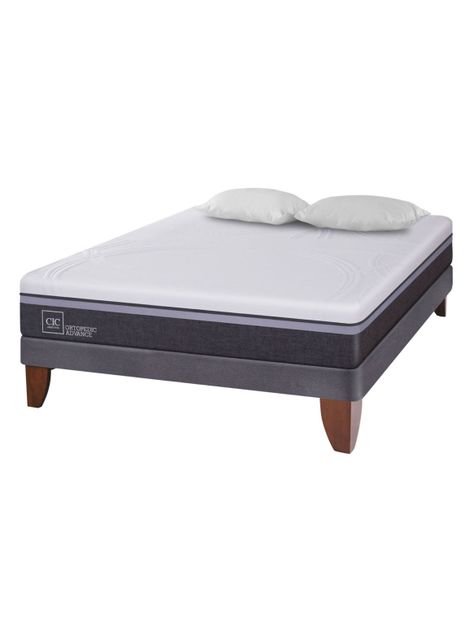 Cama Europea Ortopedic 2 Plazas Base Normal + Almohadas-0