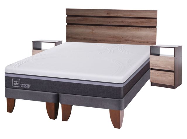 Cama Europea Ortopedic Advance 2 Plazas Base Dividida + Set Muebles Ares-0