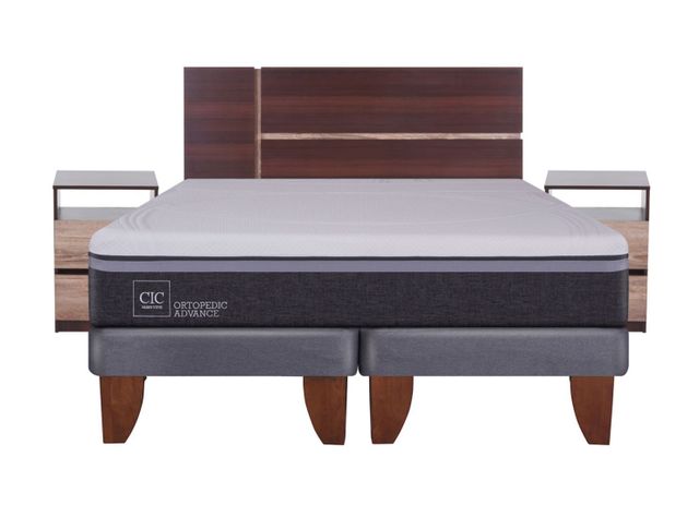 Cama Europea Ortopedic Advance 2 Plazas Base Dividida + Set Muebles Enio-1
