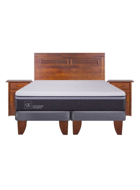 Cama Europea Ortopedic Advance 2 Plazas Base Dividida + Set Muebles Milán-1