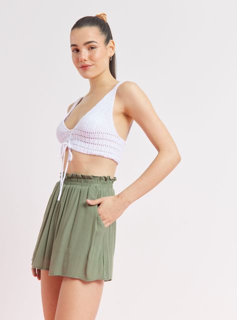 Polera Top crop Tejido-0