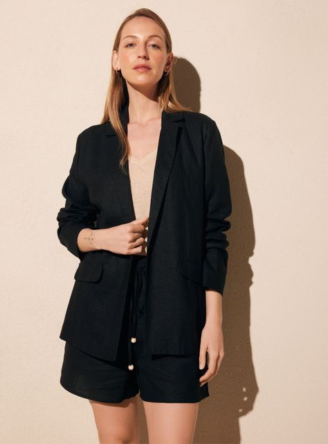 Blazer Lino Casual Sin Forro-0