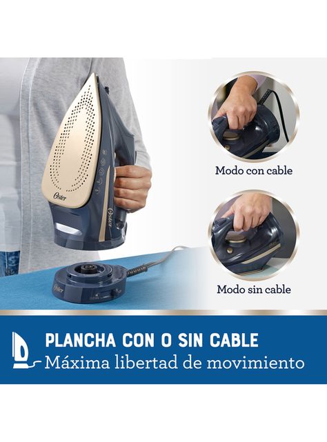 Plancha a Vapor Inalámbrica 2 en 1 Cerámica GCSTCC5000 Azul-5