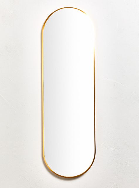 Espejo Pie Ovalado Dorado 40x130 cm-0