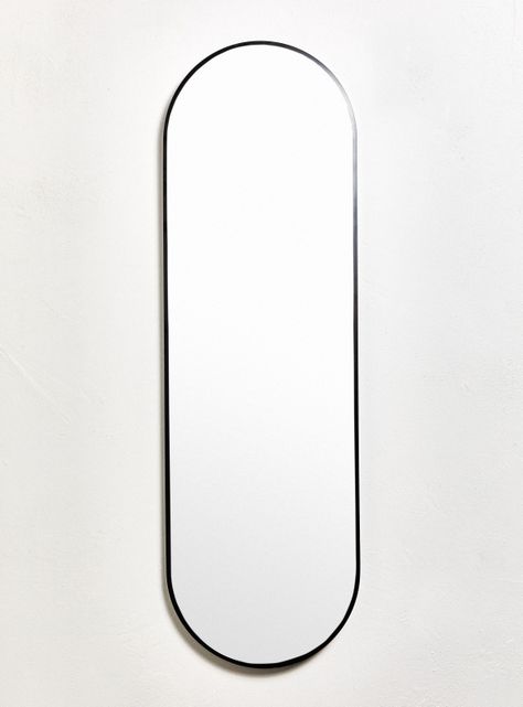 Espejo Pie Ovalado Negro 40x130 cm-0