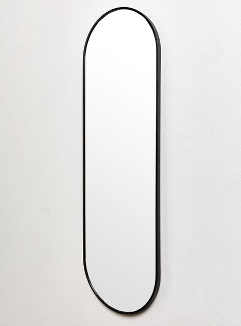 Espejo Pie Ovalado Negro 40x130 cm-1