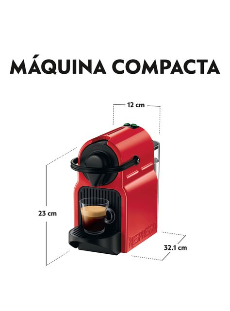 Cafetera de Cápsulas Inissia Roja + Espumador de Leche Aeroccino 3-1