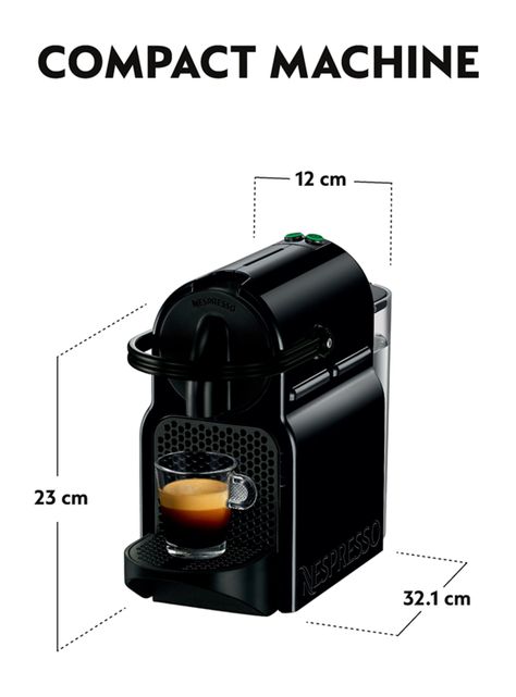 Cafetera de Cápsulas Inissia Negra + Espumador de Leche Aeroccino 3-1