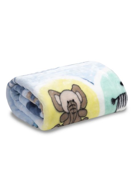 Frazada Reversible Bebe Animalitos Celeste Bebesit-2